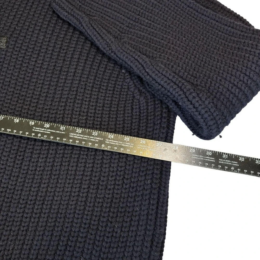VTG 90s Polo Ralph Lauren Toggle Hooded Knit Long Trench Wool Sweater Jacket‎ XL